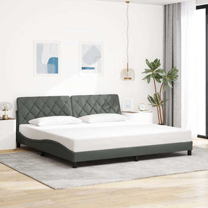vidaXL LED Bed Frame without Mattress Dark Grey 200x200 cm Fabric