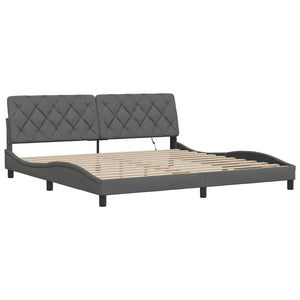 vidaXL LED Bed Frame without Mattress Dark Grey 200x200 cm Fabric