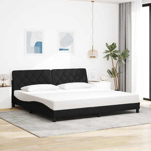 vidaXL LED Bed Frame without Mattress Black 200x200 cm Fabric