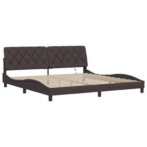 vidaXL LED Bed Frame without Mattress Dark Brown 200x200 cm Fabric