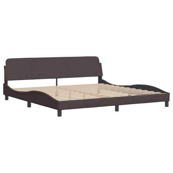 vidaXL LED Bed Frame without Mattress Dark Brown 200x200 cm Fabric