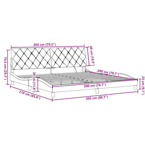 vidaXL LED Bed Frame without Mattress Blue 200x200 cm Fabric