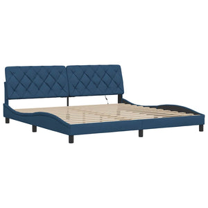 vidaXL LED Bed Frame without Mattress Blue 200x200 cm Fabric