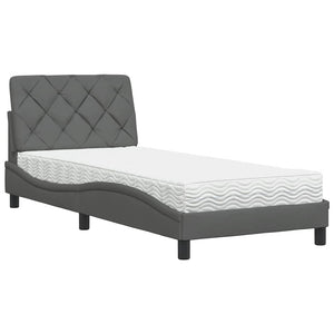 vidaXL Bed with Mattress Dark Grey 80x200 cm Fabric