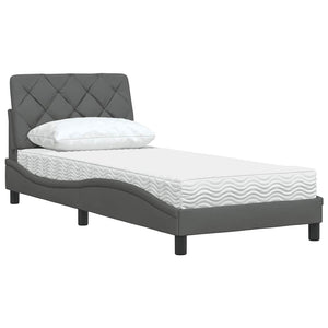 vidaXL Bed with Mattress Dark Grey 80x200 cm Fabric