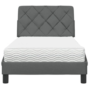 vidaXL Bed with Mattress Dark Grey 80x200 cm Fabric