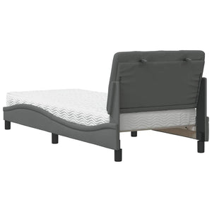 vidaXL Bed with Mattress Dark Grey 80x200 cm Fabric