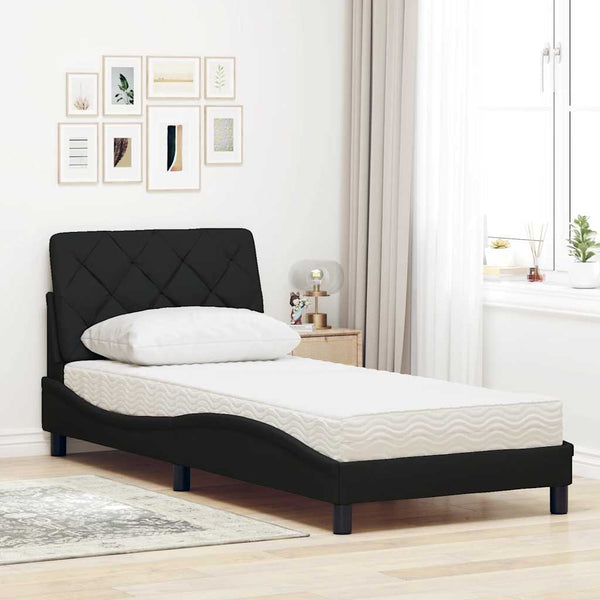 vidaXL Bed with Mattress Black 80x200 cm Fabric