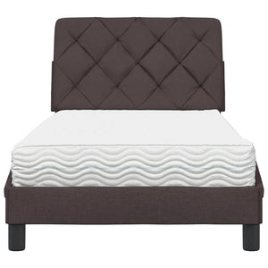 vidaXL Bed with Mattress Dark Brown 80x200 cm Fabric