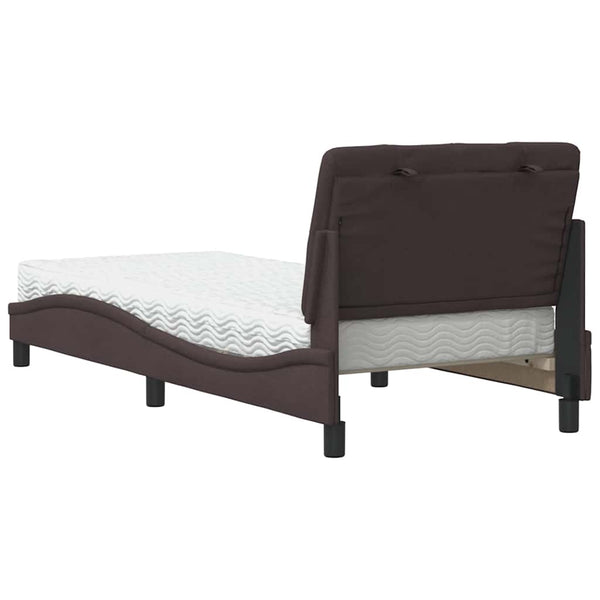 vidaXL Bed with Mattress Dark Brown 80x200 cm Fabric