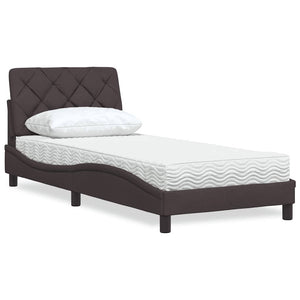 vidaXL Bed with Mattress Dark Brown 80x200 cm Fabric