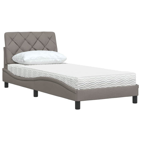 vidaXL Bed with Mattress Taupe 80x200 cm Fabric