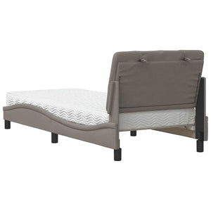 vidaXL Bed with Mattress Taupe 80x200 cm Fabric