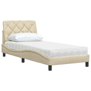 vidaXL Bed with Mattress Cream 80x200 cm Fabric