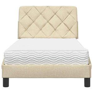 vidaXL Bed with Mattress Cream 80x200 cm Fabric