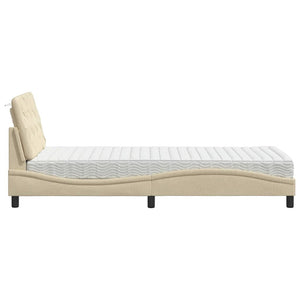 vidaXL Bed with Mattress Cream 80x200 cm Fabric