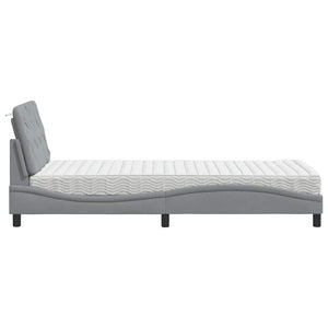 vidaXL Bed with Mattress Light Gray 90x190 cm Fabric