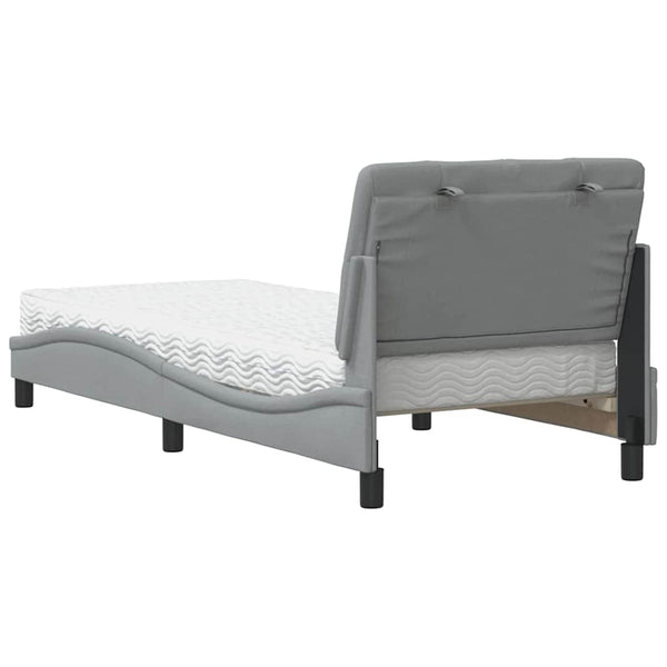 vidaXL Bed with Mattress Light Gray 90x190 cm Fabric