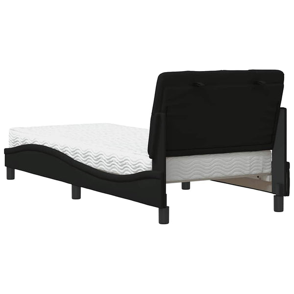 vidaXL Bed with Mattress Black 90x190 cm Fabric