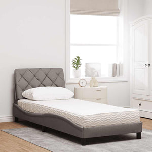 vidaXL Bed with Mattress Taupe 90x190 cm Fabric