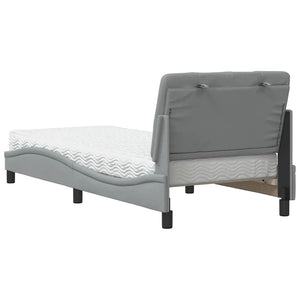 vidaXL Bed with Mattress Light Gray 90x200 cm Fabric