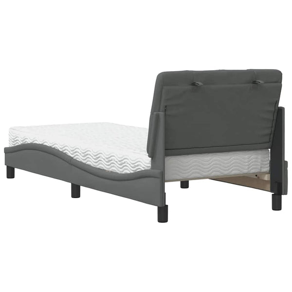 vidaXL Bed with Mattress Dark Grey 90x200 cm Fabric
