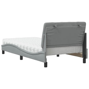vidaXL Bed with Mattress Light Gray 100x200 cm Fabric