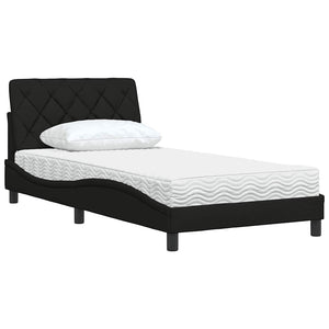 vidaXL Bed with Mattress Black 100x200 cm Fabric