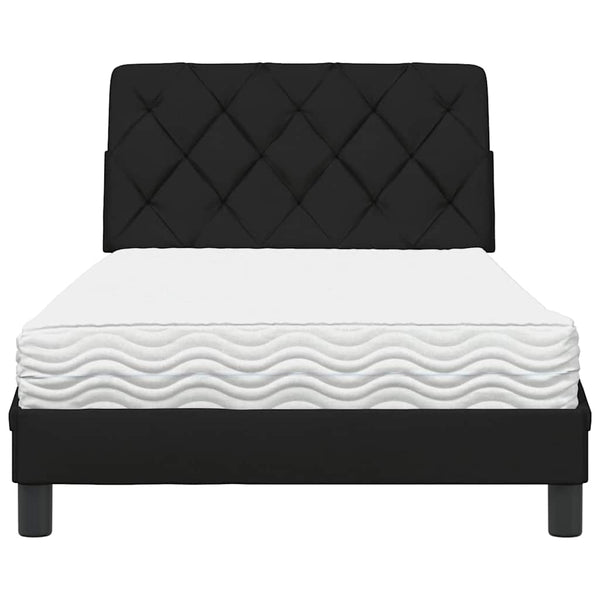 vidaXL Bed with Mattress Black 100x200 cm Fabric