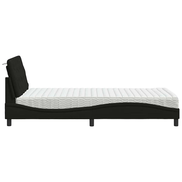 vidaXL Bed with Mattress Black 100x200 cm Fabric
