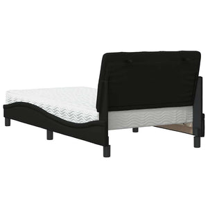 vidaXL Bed with Mattress Black 100x200 cm Fabric