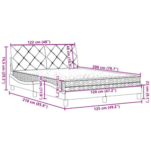 vidaXL Bed with Mattress Black 120x200 cm Fabric