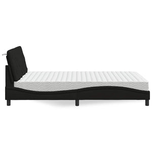 vidaXL Bed with Mattress Black 120x200 cm Fabric