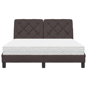 vidaXL Bed with Mattress Dark Brown 120x200 cm Fabric