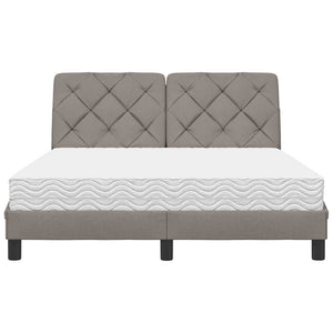 vidaXL Bed with Mattress Taupe 120x200 cm Fabric