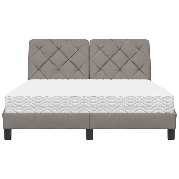 vidaXL Bed with Mattress Taupe 120x200 cm Fabric