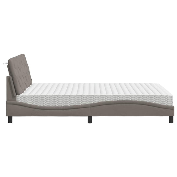 vidaXL Bed with Mattress Taupe 120x200 cm Fabric