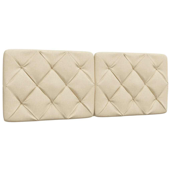 vidaXL Bed with Mattress Cream 120x200 cm Fabric