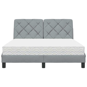 vidaXL Bed with Mattress Light Grey 140x190 cm Fabric