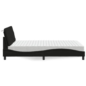 vidaXL Bed with Mattress Black 140x190 cm Fabric