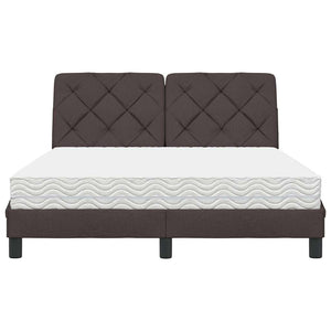 vidaXL Bed with Mattress Dark Brown 140x190 cm Fabric