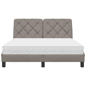 vidaXL Bed with Mattress Taupe 140x190 cm Fabric