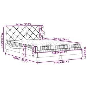 vidaXL Bed with Mattress Blue 140x190 cm Fabric