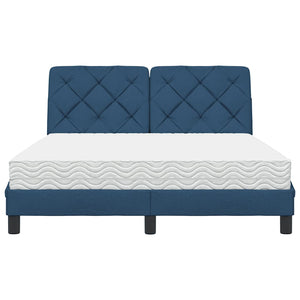 vidaXL Bed with Mattress Blue 140x190 cm Fabric