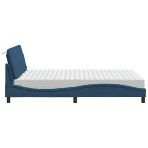 vidaXL Bed with Mattress Blue 140x190 cm Fabric
