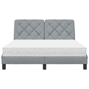 vidaXL Bed with Mattress Light Grey 140x200 cm Fabric