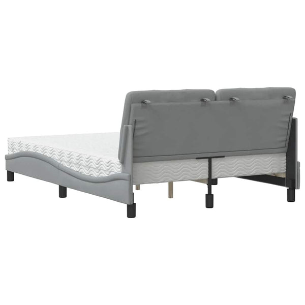 vidaXL Bed with Mattress Light Grey 140x200 cm Fabric
