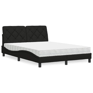 vidaXL Bed with Mattress Black 140x200 cm Fabric
