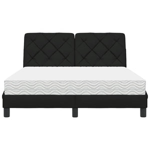 vidaXL Bed with Mattress Black 140x200 cm Fabric