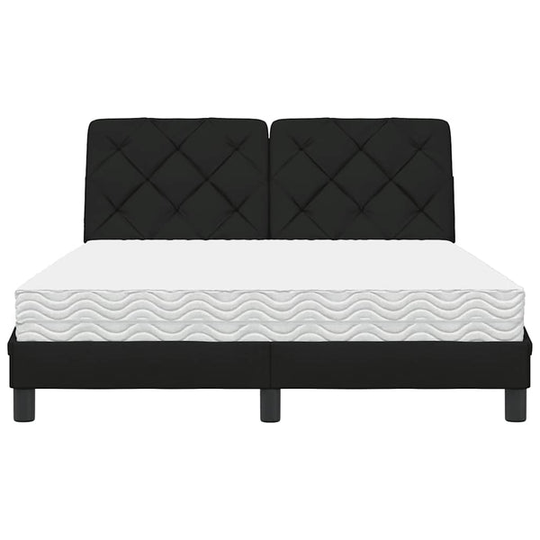 vidaXL Bed with Mattress Black 140x200 cm Fabric